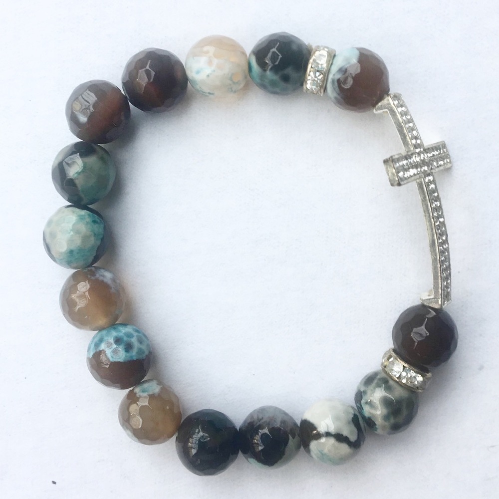 Agate (faux) Beaded Bracelet